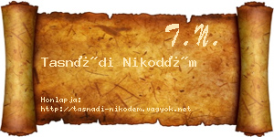 Tasnádi Nikodém névjegykártya